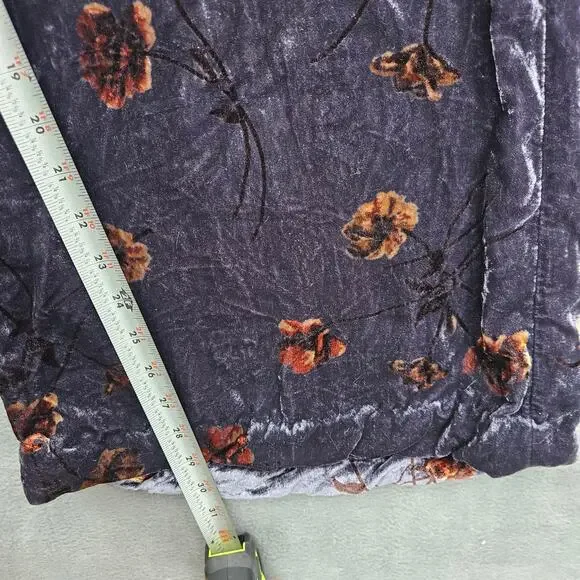 Anthropologie Ett Twa Jessie Velvet Wide Leg Pants Floral Burnout Boho Size Xs - Picture 6 of 9